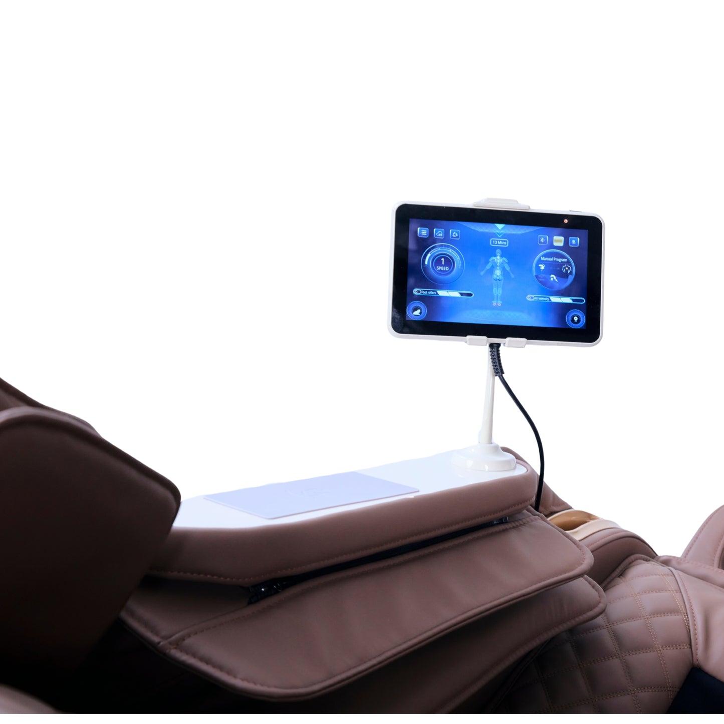 IWAO Gravity med stemmekontrol - 4D Massagestol - Hvid/Brun