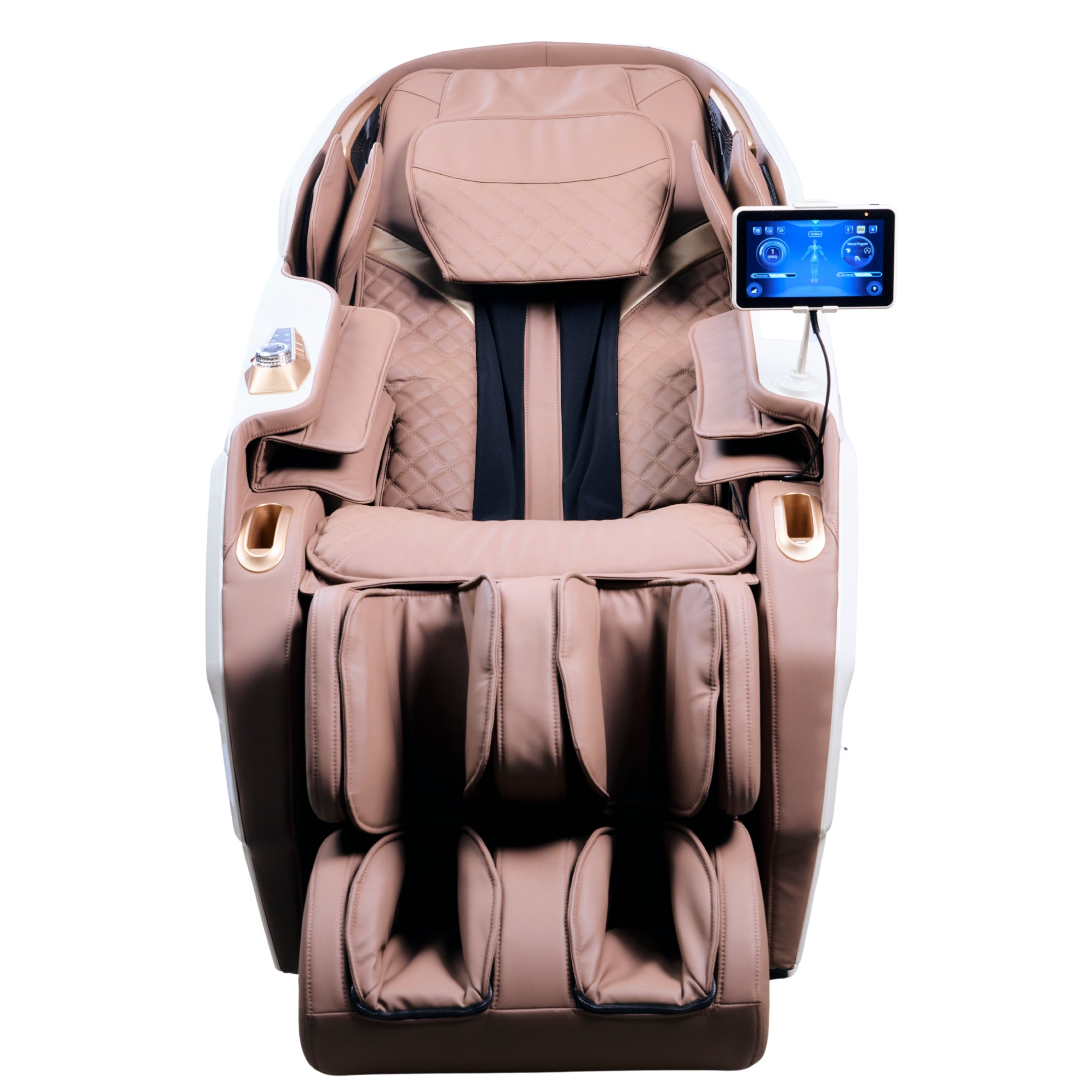 IWAO Gravity med stemmekontrol - 4D Massagestol - Hvid/Brun