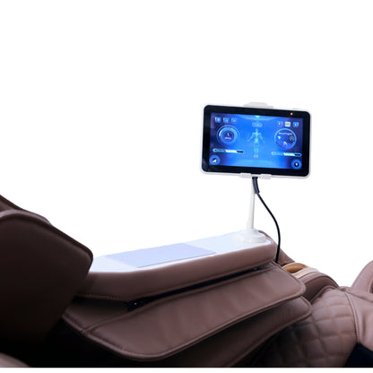 IWAO Gravity med stemmekontrol - 4D Massagestol - Hvid/Brun