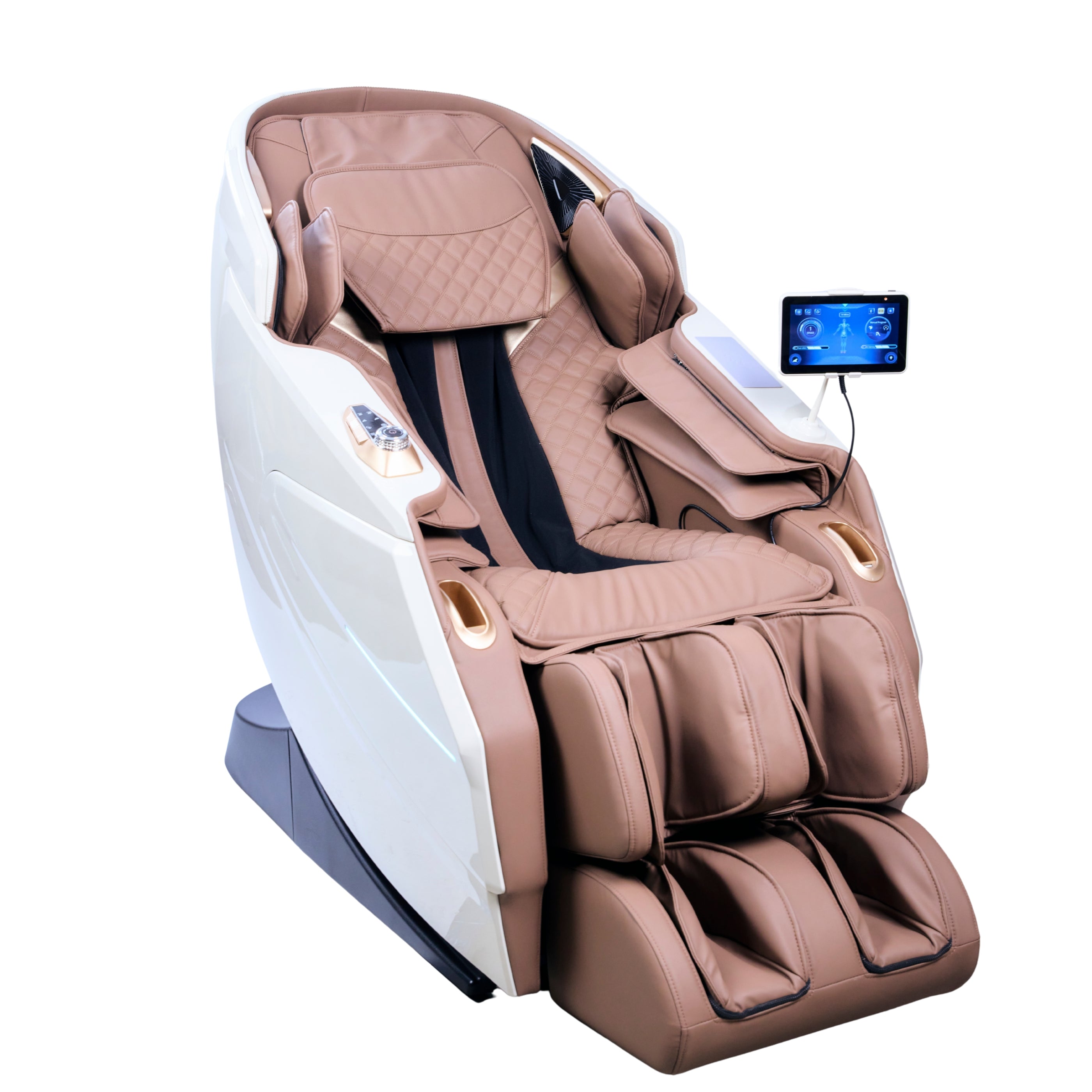 IWAO Gravity med stemmekontrol - 4D Massagestol - Hvid/Brun