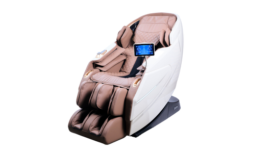 IWAO Gravity med stemmekontrol - 4D Massagestol - Hvid/Brun