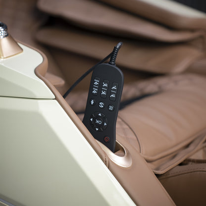 IWAO Gravity med stemmekontrol - 4D Massagestol - Hvid/Brun