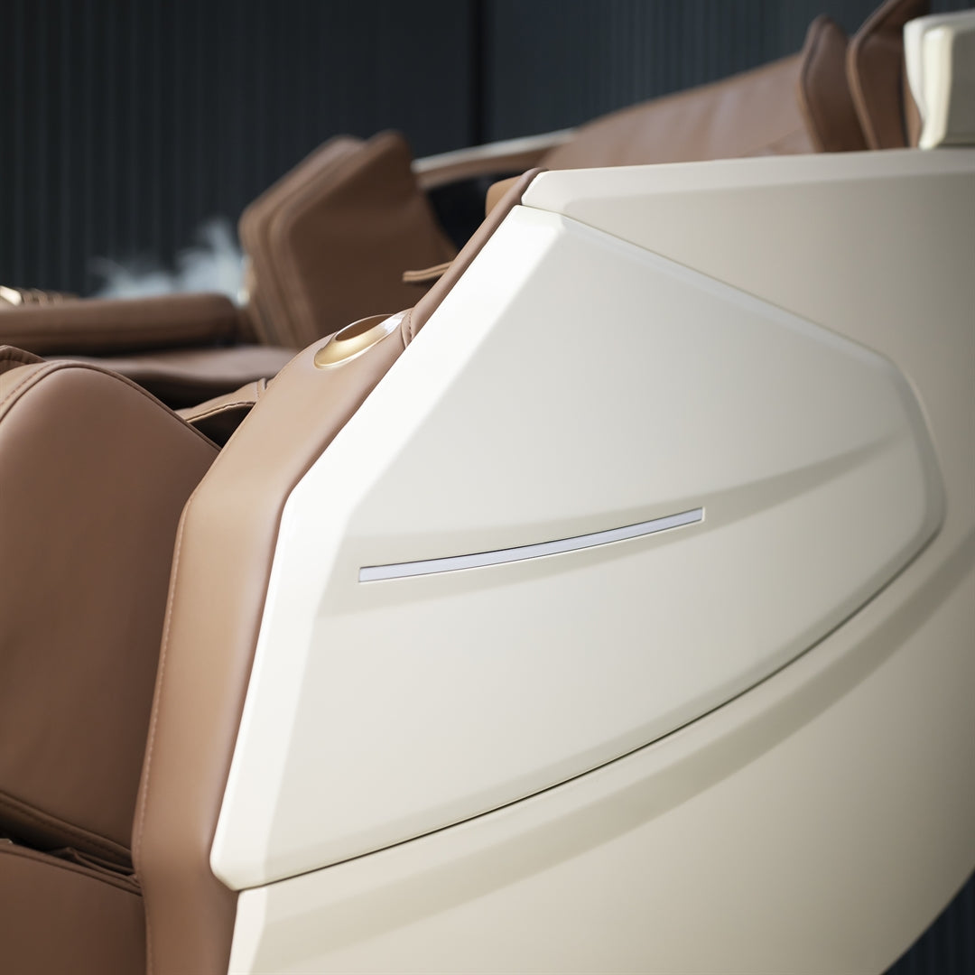 IWAO Gravity med stemmekontrol - 4D Massagestol - Hvid/Brun